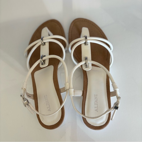 Alfani Hayyden Synthetic Thong Slingback Sandals White 9.5M Wedge Heal - Picture 4 of 7